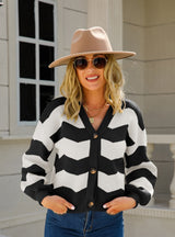 V-neck Knitted Short Cardigan Jacket