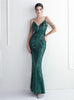 Spaghetti Straps Mermaid Beading Prom Dress
