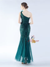 One Shoulder Mermaid Sequins Prom Dress
