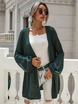 Solid Color Cardigan Flared Sleeve Sweater