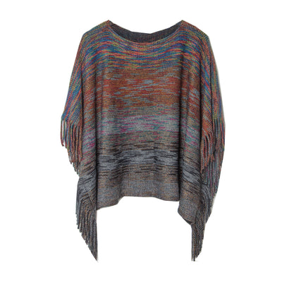 Bat Sleeve Gradient Knitted Shawl