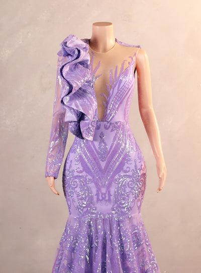 Mermaid Sequins One Shoulder Prom Dress