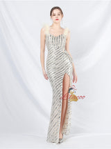 Sexy Mermaid Sequins Split Prom Dress