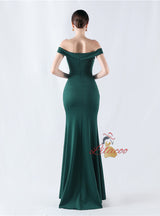 Mermaid Off the Shoulder Pleats Prom Dress