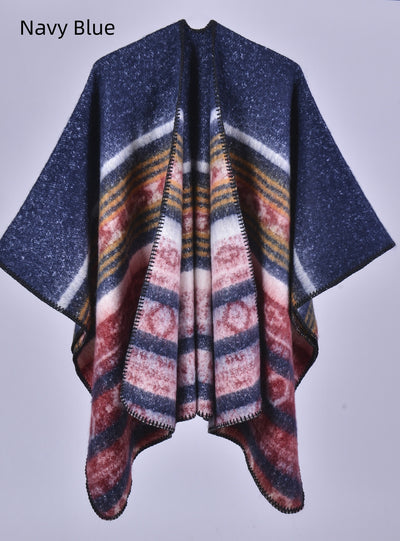 Retro Split Thick Warm Cloak Coat