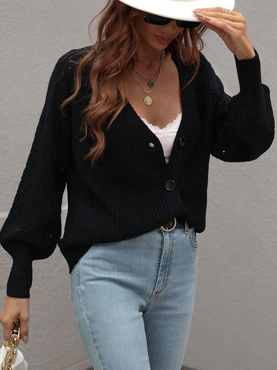 Single-breasted Knitted Cardigan Loose Sweater