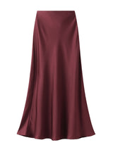 Acetic Satin Long Slim Skinny Skirt