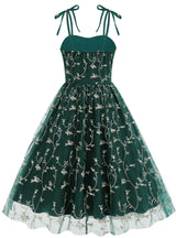 Bow Sling Gauze Embroidered Dress