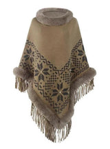 Fringe Knit Pullover Shawl Cloak