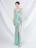Mermaid Seuqins Straps Beading Prom Dress