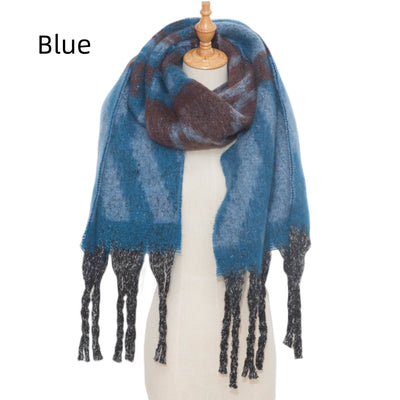 Thickened Coarse Tassel Jacquard Scarf