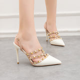 Thin Heel Shallow Mouth Riveted Shoes