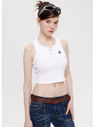 Short Vest U-shaped Sleeveless T-shirt
