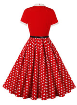 Wave Point Short Sleeve Vintage Dress