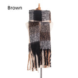 Women Fringed Thick Scarf Shawl