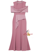 Burgundy Pleats Beading Pearls Mother Of The Bride Dress