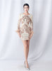 Long Sleeve Sequins Feather Short Prom Dress
