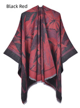 National Double-sided Fringed Split Shawl