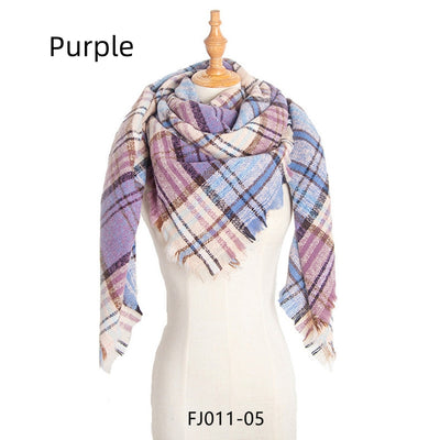 Women Small Plaid Square Scarf