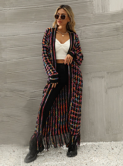 Fringed Long Cardigan Sweater Coat