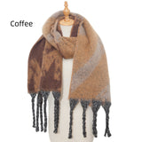 Thick Thick Fringed Five-pointed Star Color Matching Scarf