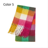 Thick-bearded Four-grid Thick Double-sided Plaid Scarf
