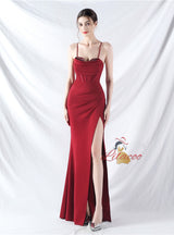 Mermaid Spaghetti Straps Split Prom Dress