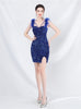 Short Sequins Straps Feather Prom Dress