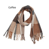 Thickened Fringed Rainbow Plaid Scarf