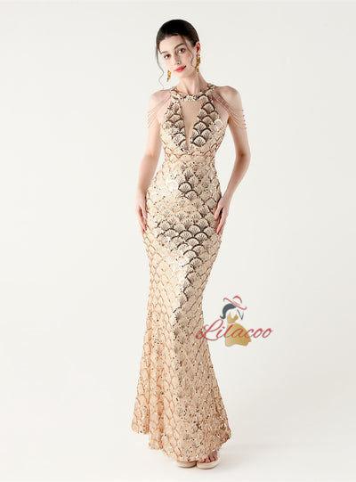 Memraid Sequins Beading Prom Dress