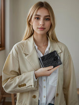 Short multi-card patent leather coin purse