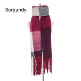 Coarse Fringed Plaid Stripes Scarf