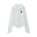 Lapel Long Sleeve Shirt T-shirt