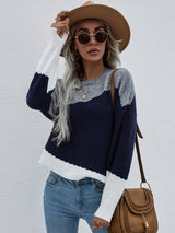 Loose Round Neck Striped Sweater
