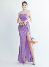 Mermaid Sequins Spaghetti Straps Prom Dress