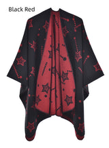 Knitted Split Shawl Double-sided Warm Cloak