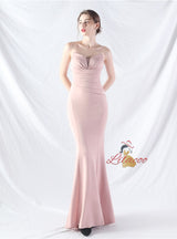 Mermaid Strapless Pleats Prom Dress