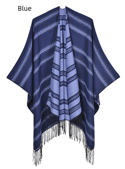 Fringed Shawl Thickened Dual-purpose Scarf Cloak