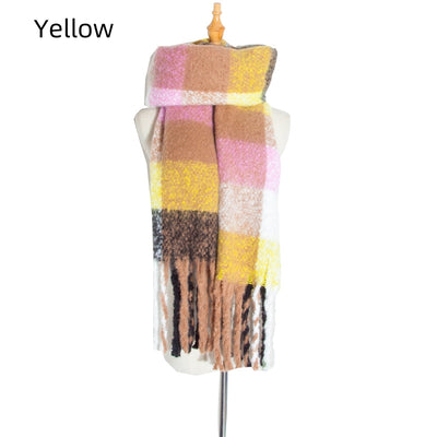 Thickened Thick Fringed Plaid Scarf Shawl