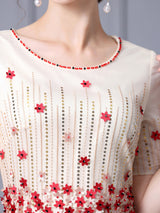 Champagne Sequins Flower Mother Of The Bride Dress