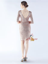 Sexy Long Sleeve Mini Split Prom Dress