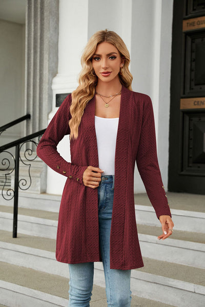 Button Long Sleeve Loose Coat