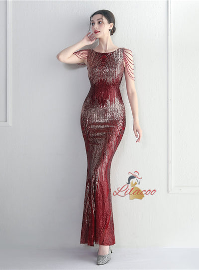 Sequins Beading Mermaid Prom Dress