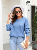 Solid Color Pullover Sweater