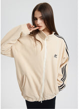 Women Retro Zipper Loose Coat