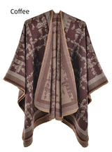 Retro Camouflage Plaid Split Shawl