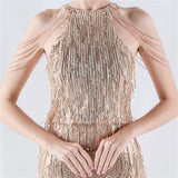 Halter Sequins Beading Short Prom Dress