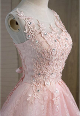 Red Lace Beading Homecoming Dress