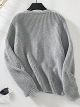 Solid Color Twist Single-breasted Sweater Coat