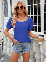Women Bubble Sleeve Loose T-shirt